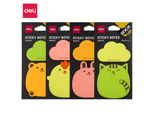 DELI STIKER BLOK  ŽIVOTINJE 76×76mm - 2x20 lista - 4 dezena EA55002