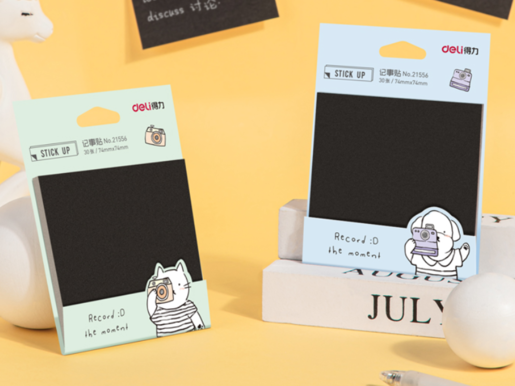 DELI STIKER BLOK  76x76mm CRNI (30 lista) 21556