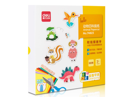 DELI PAPIR ZA ISKRAJANJE  + MAKAZE - ŽIVOTINJE 74823