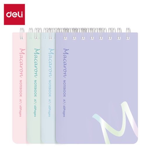 DELI SVESKA  A7 SPIRALNA 60 lista, 70g papir, DIKTO MACAROON