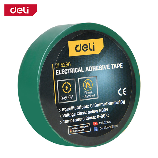DELI PVC izolir traka zelena 18mm x 10m EDL5266