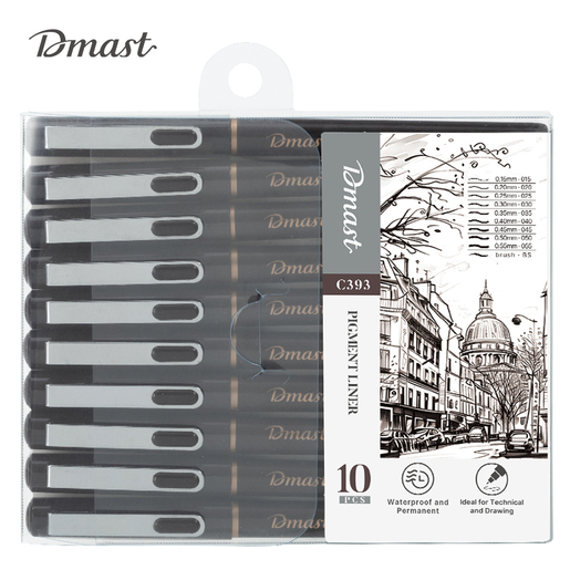 DELI FLOMASTERI PIGMENT LINER  1/10 DMAST PEBEO EC393