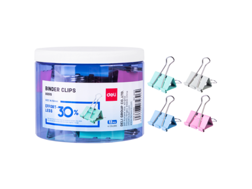 DELI ŠTIPALJKE ZA PAPIR  50x0,4mm U BOJI 1/12 E8551S