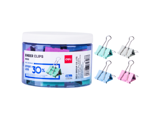 DELI ŠTIPALJKE ZA PAPIR  32x0,4mm U BOJI 1/24 E8553S