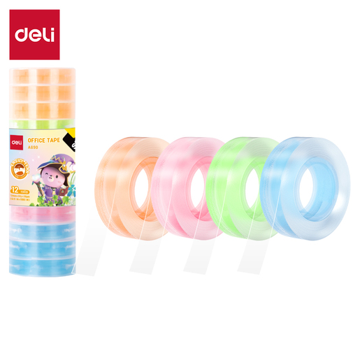 DELI SELOTEJP  NEON 12mm*30y*38μm SET 1/12 EA690