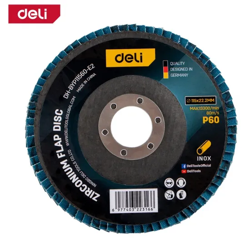 DELI Lamelarni brusni disk Zn inox/metal 115mm G60 EDH-BYP11560-E2