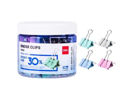 DELI ŠTIPALJKE ZA PAPIR  19x0,4mm U BOJI 1/40 E8555S