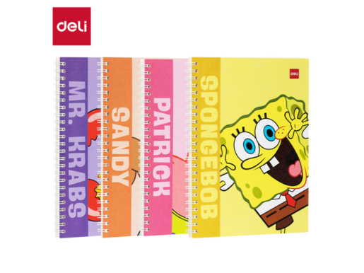 DELI SVESKA  A5 SUNĐER BOB SPIRALNA 60L , 70G PAPIR ELA560