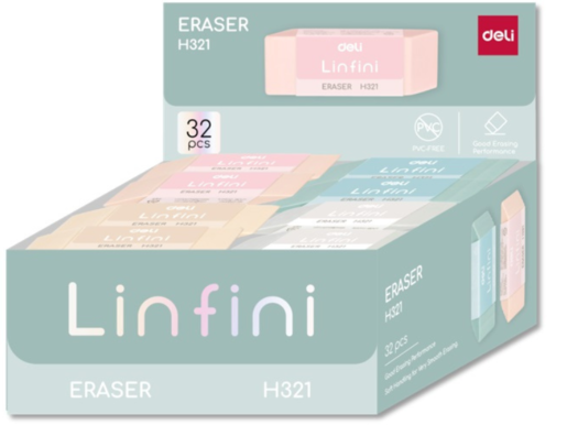 DELI GUMICA  LINFINI PASTELNA TPR,54×20×10.5MM EH321