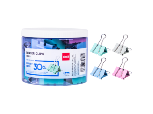 DELI ŠTIPALJKE ZA PAPIR  41x0,4mm U BOJI 1/24 E8552S