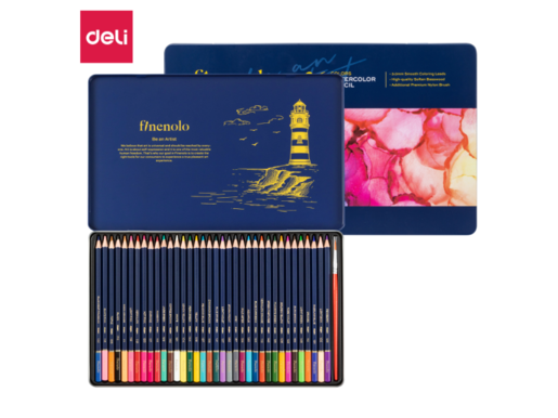 DELI DRVENE VODENE BOJICE  UMETNIČKE 1/36 u metalnoj kutiji EC129-36