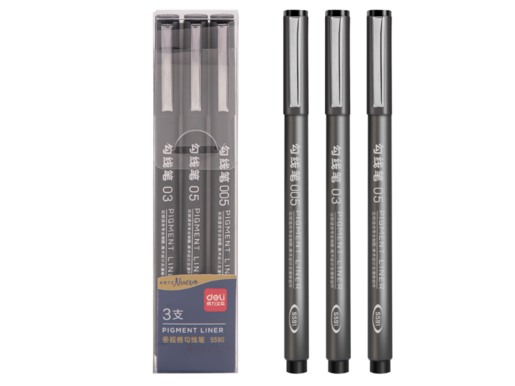 DELI FLOMASTER FINELINER  SET 1/3 0.2mm/0.35mm/0.45mm S590