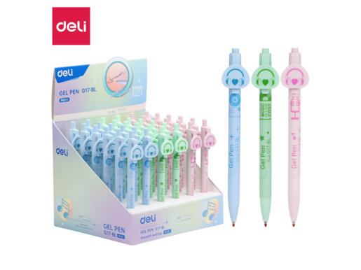 DELI ROLER GEL  DEČIJI MUSIC 0,5mm plavi ispis EG17-BL