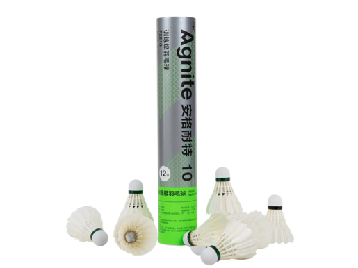 DELI LOPTICE ZA BADMINTON  AGNITE 1/12, guščje pero sa plutanom glavom F2210