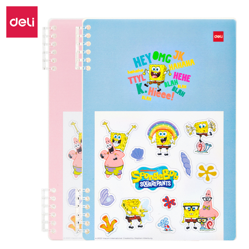 DELI SVESKA  B5 SUNĐER BOB PP KORICE SPIRALNA 50 listova , 80g papir EN211