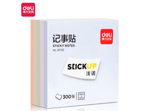 DELI STIKER KOCKA  76x76mm mix pastelne boje  (5x60 lista) BT133