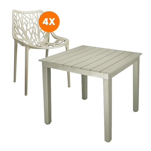 Baštenski set Forestina sa stolom CAPRI, kapućino