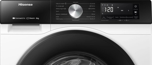 Hisense mašina za pranje veša WF3S8043BW3, 8 kg, 1400 rmp, Antialergijski program, Baby Care, Bela
