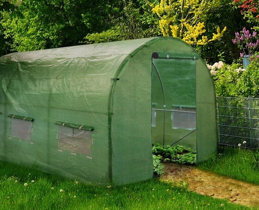 CHOMIK Baštenski plastenik tunel 3-segmentni Zeleni 4 x 2,5 x 2 M TUN5583