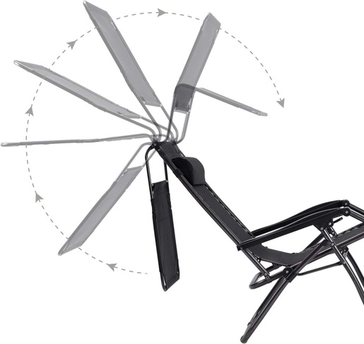 BOLZZ PODESIVA BAŠTENSKA FOTELJA SA TENDOM BLACK BOLFOTBLK