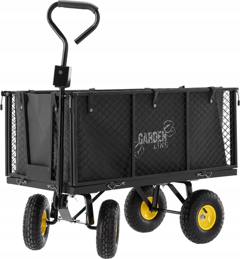 CHOMIK Baštenska transportna kolica, dvofunkcionalna XL – crna sa ceradom WOZ0115B