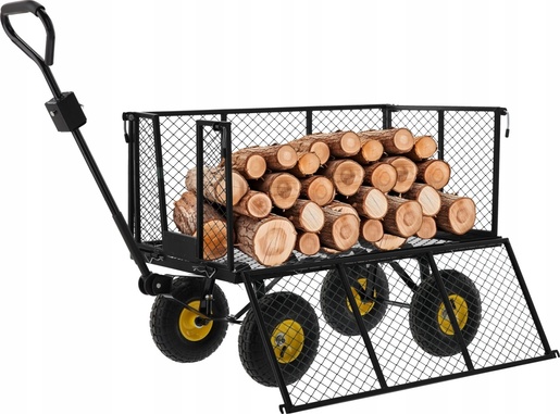 CHOMIK Baštenska transportna kolica, dvofunkcionalna XL – crna sa ceradom WOZ0115B