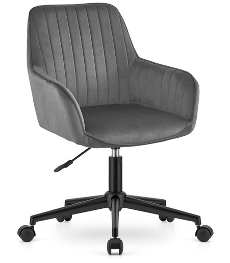 OSKAR Rotirajuća somotna fotelja ROXY tamno siva 3961_1