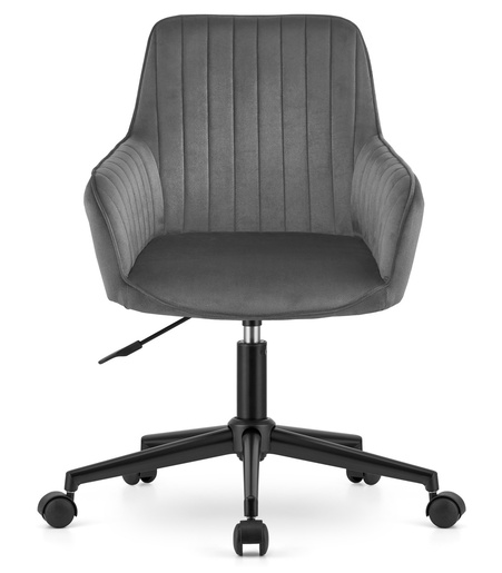 OSKAR Rotirajuća somotna fotelja ROXY tamno siva 3961_1