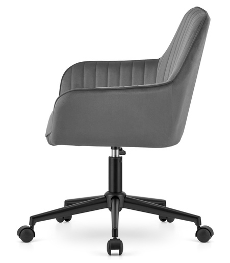 OSKAR Rotirajuća somotna fotelja ROXY tamno siva 3961_1