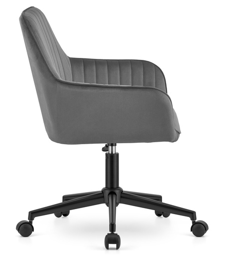 OSKAR Rotirajuća somotna fotelja ROXY tamno siva 3961_1