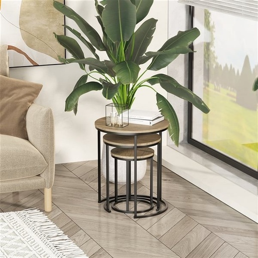 BOLZZ OKRUGLI COFFE STO 3 KOM SET LIGHT BOLSTOCOFLIG