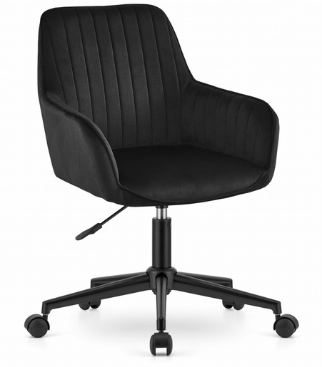 OSKAR Rotirajuća somotna fotelja ROXY crna 3960_1