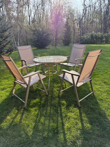 BOLZZ BAŠTENSKA GARNITURA SET 4 STOLICE + STO BEZ BOLBASGARBEZ