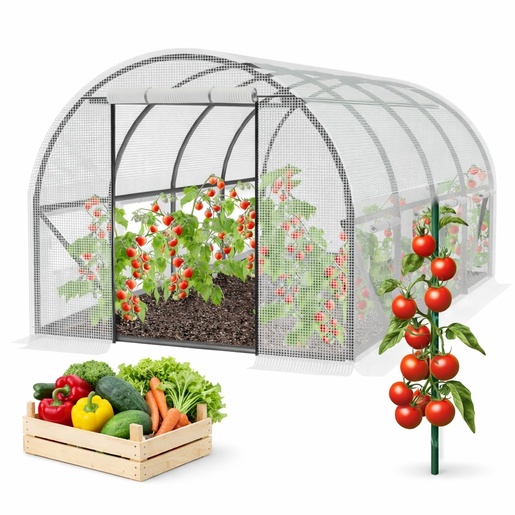 CHOMIK Baštenski plastenik tunel 4-segmentni Beli 6 x 3 x 2 M TUN5214