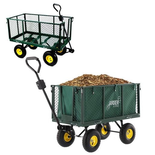 CHOMIK Baštenska transportna kolica, dvofunkcionalna XL – zelena sa ceradom WOZ0108G