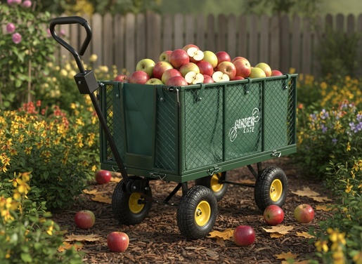 CHOMIK Baštenska transportna kolica, dvofunkcionalna XL – zelena sa ceradom WOZ0108G