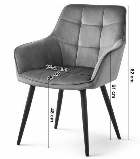 OSKAR Somotna stolica VARSI tamno siva 4347_1