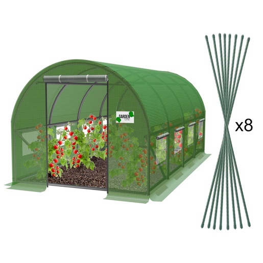 CHOMIK Baštenski plastenik tunel 4-segmentni Zeleni 6 x 3 x 2 M TUN5613