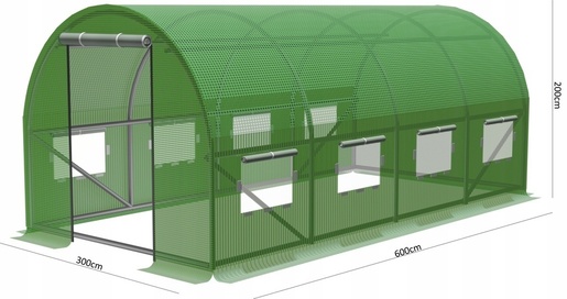 CHOMIK Baštenski plastenik tunel 4-segmentni Zeleni 6 x 3 x 2 M TUN5613