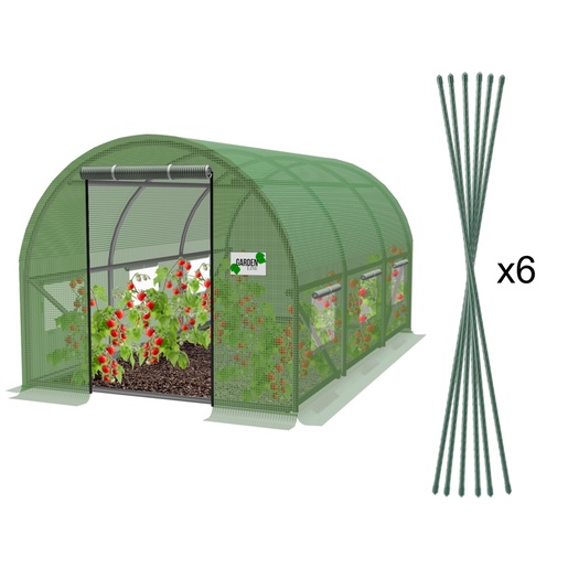 CHOMIK Baštenski plastenik tunel 3-segmentni Zeleni 3 x 2 x 2 M TUN6193