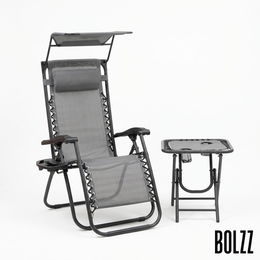 BOLZZ PODESIVA BAŠTENSKA FOTELJA SA TENDOM GRAY BOLFOTGRY