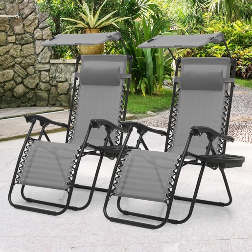 BOLZZ PODESIVA BAŠTENSKA FOTELJA SA TENDOM GRAY BOLFOTGRY