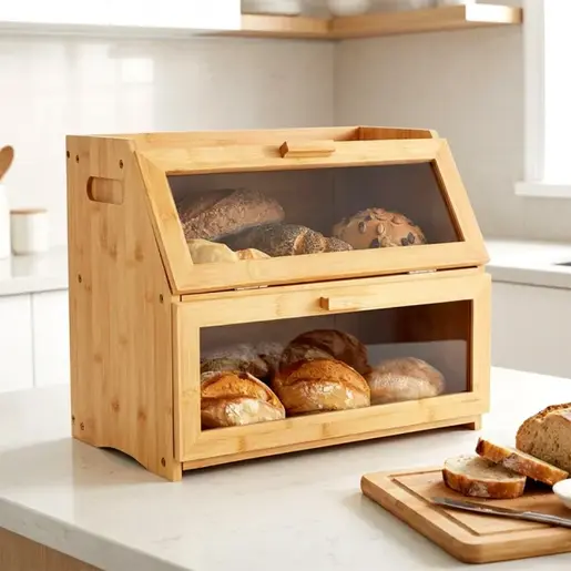 Vilde 229283 - Kutija za hleb od bambusa na 2 sprata 
39x25x32 cm