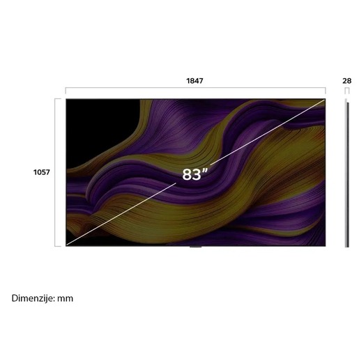 LG OLED TV OLED83G51LW, 4K Ultra HD, WebOS Smart TV, α11 AI Processor 4K Gen2, Dynamic Tone Mapping, FILMMAKER MODE™, AI Chatbot