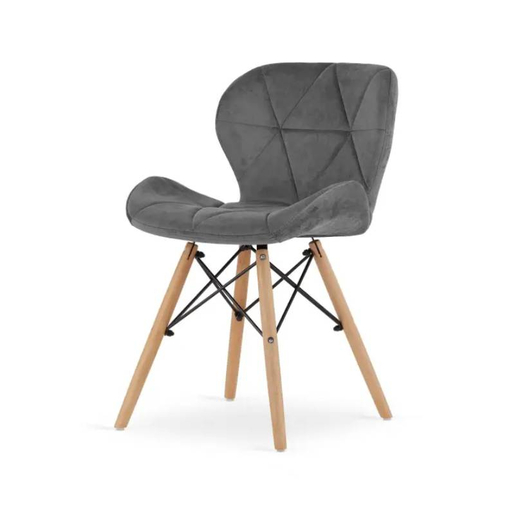 Trpezarijska plišana stolica siva Freja 25-KS012