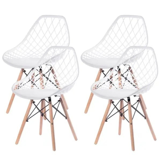 Trpezarijska stolica set 4 kom Skandi - bela