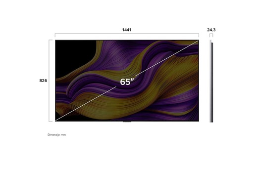 LG OLED TV OLED65G51LW, 4K Ultra HD, WebOS Smart TV, α11 AI Processor 4K Gen2, α11 AI Super Upscaling 4K, FILMMAKER MODE™, AI Chatbot