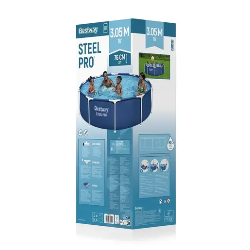 Bestway Steel Pro™ Frame Pool bazen sa metalnim ramom 305×76 cm set sa pumpom