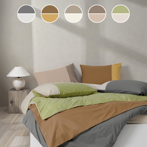 Dekordom Posteljina cb simple set bicolor single - green/merri bej