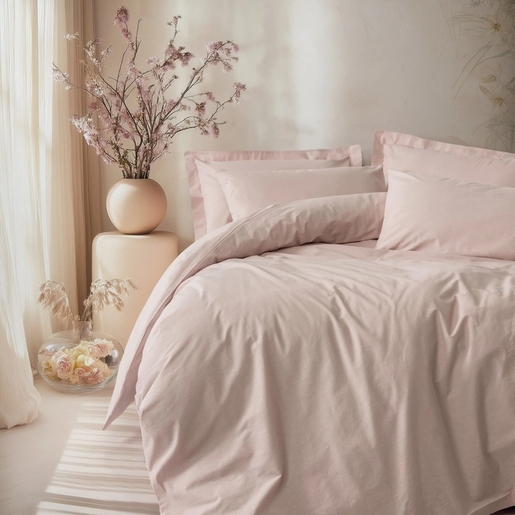 Dekordom Posteljina cb ranforce double - plain line - pudra